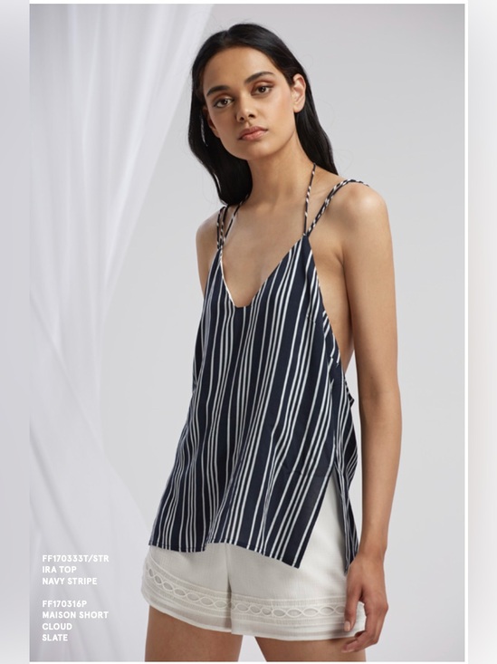 Tops - Finders Keepers Women's Black and Navy top
